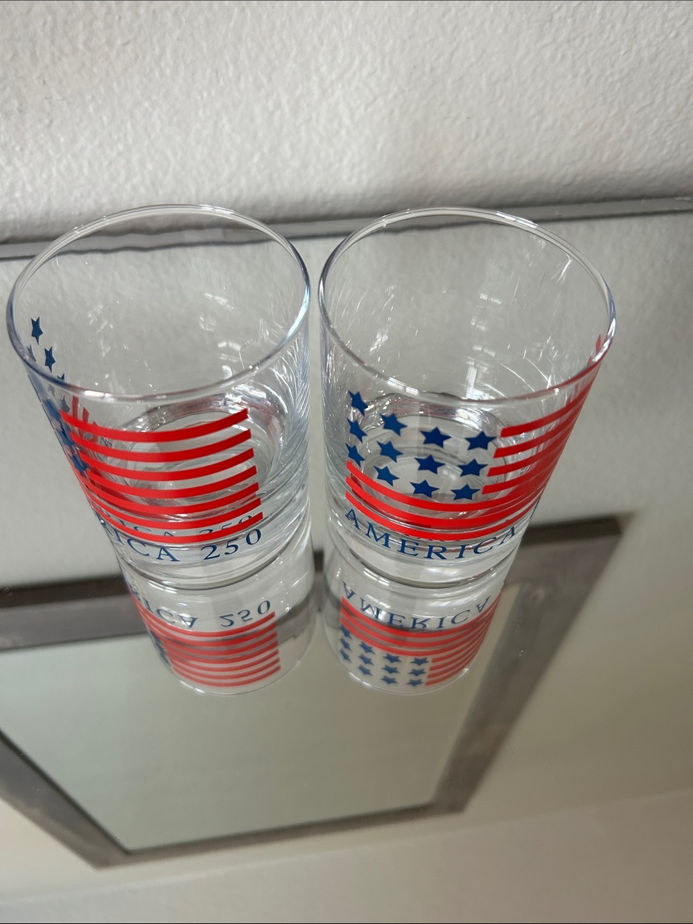 America 250 drinking glasses, Stars and Stripes, set of 2, NEW - Picture 3 of 6